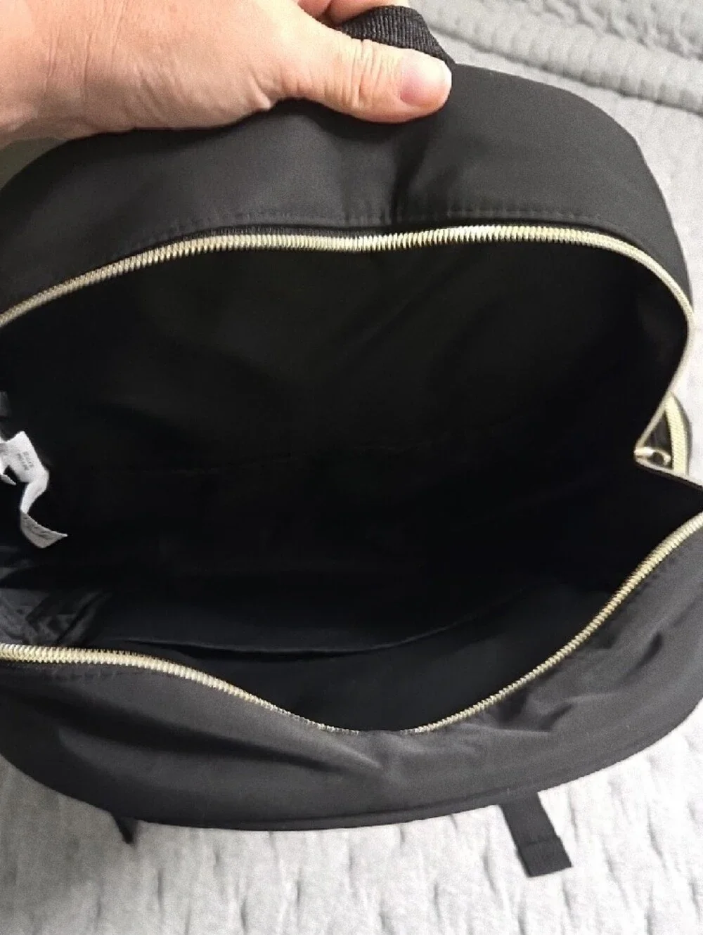 Neutral Beige and Diaper Bag Backpack with Gold Accents
